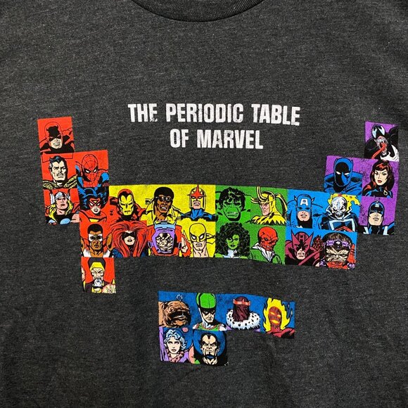 Marvel Comic Periodic Table Super Hero Tshirt Size XL - Picture 2 of 4